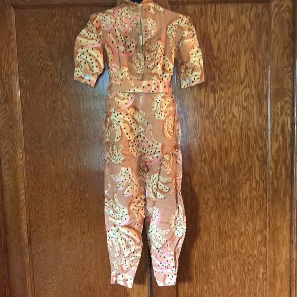 Farm Rio Carmel Raining Bananas Puff Sleeve Jumpsuit sizes S and M - Picture 11 of 16